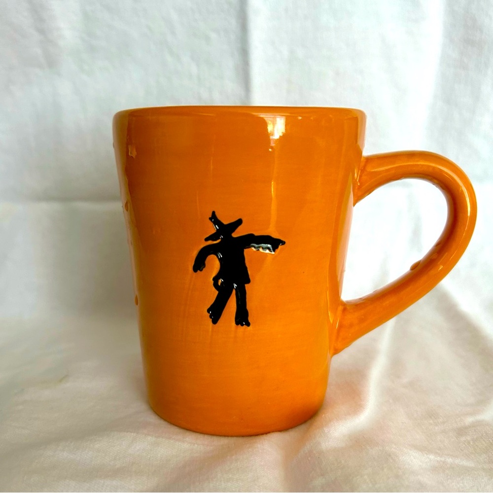 Williams Sonoma Halloween black scarecrow mug